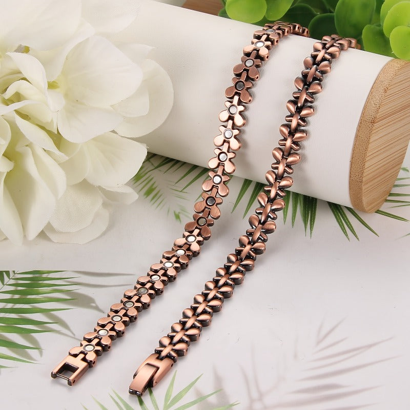 two stylish copper bracelets ladies featuring a