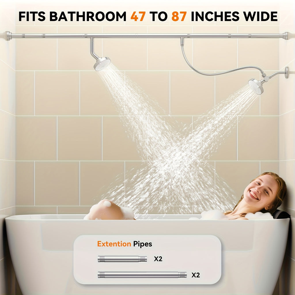 dual shower head system couples high pressure shower heads 3