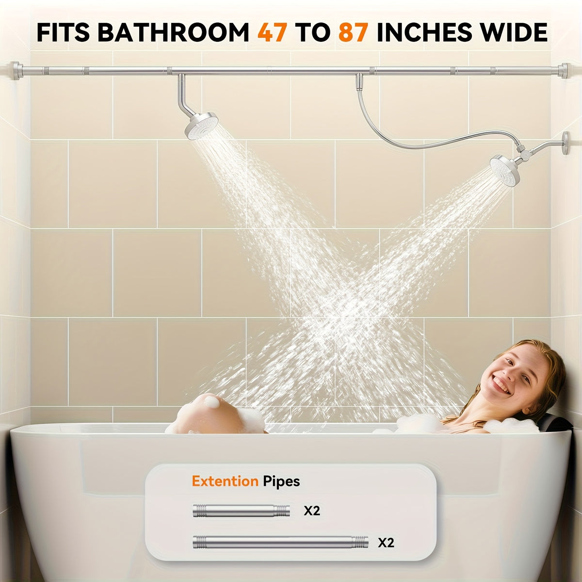 dual shower head system couples high pressure shower heads 3