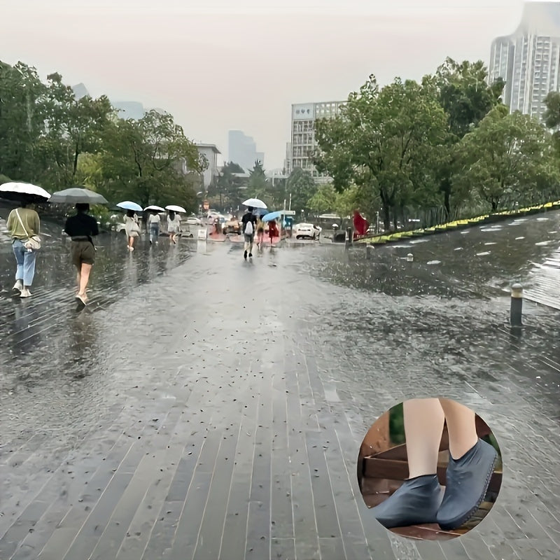 waterproof rain shoe covers women reusable anti slip wear