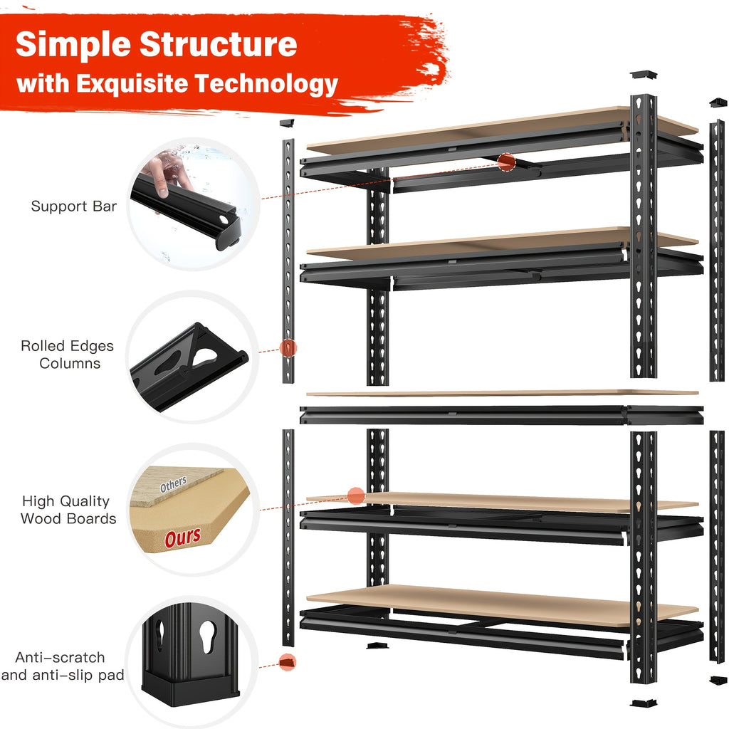 reibll 72 heavy duty garage shelving 5 tier adjustable