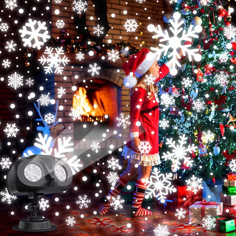 snowflake projector light rotating effect decoration