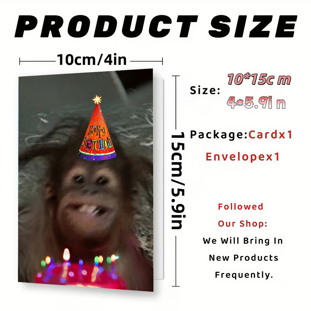 gorilla party hat funny novelty realistic birthday greeting