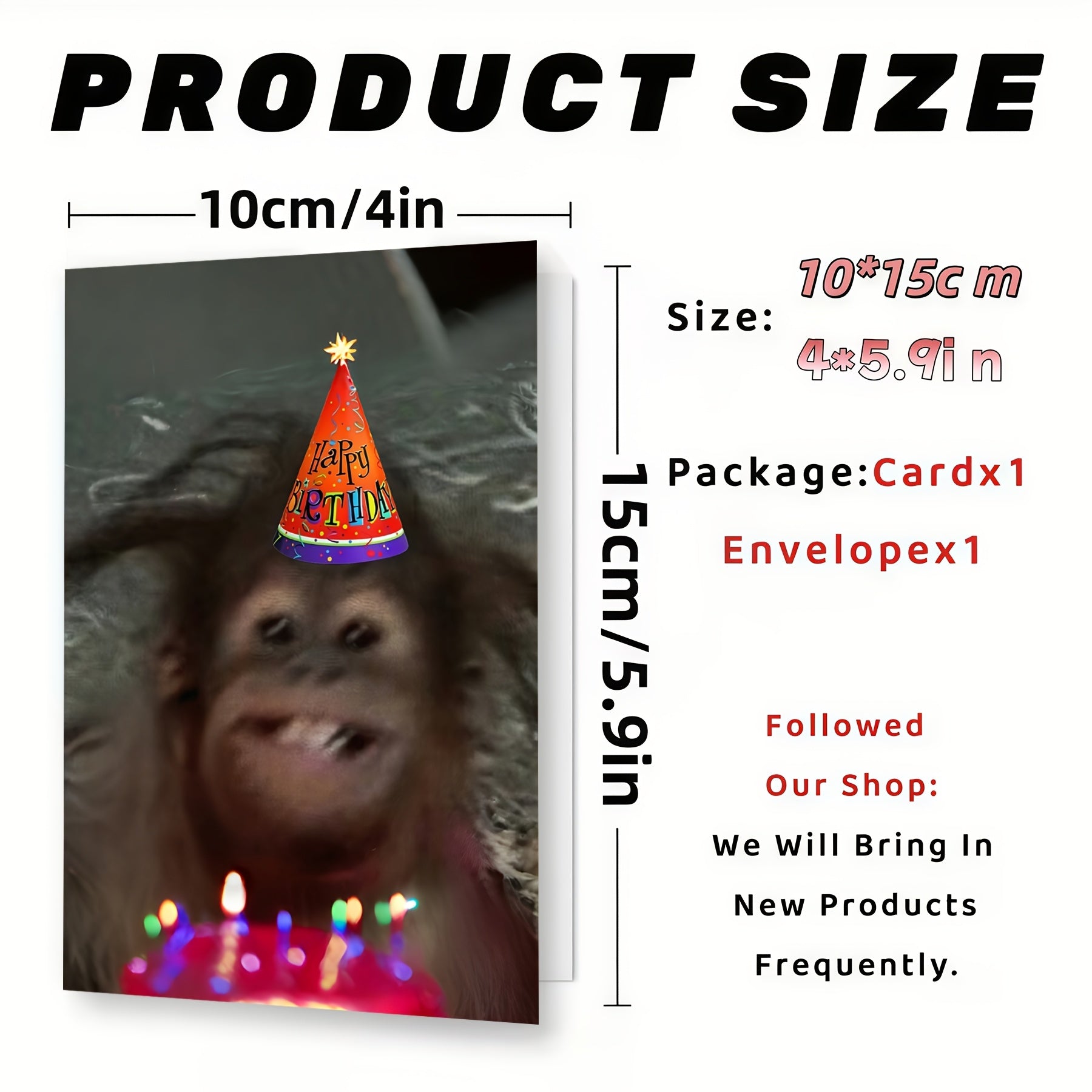 gorilla party hat funny novelty realistic birthday greeting