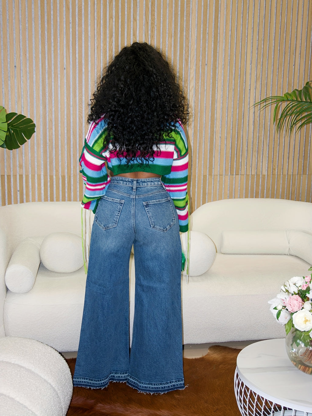 womens wide leg jeans high waisted flared denim pants baggy