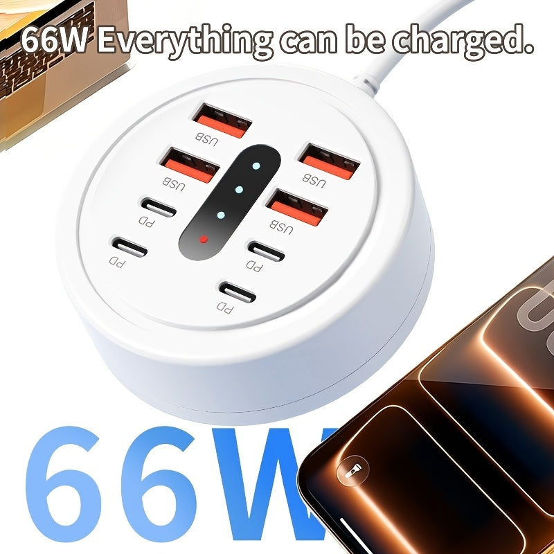 8 in   66w round usb c fast charger   4pcs usb