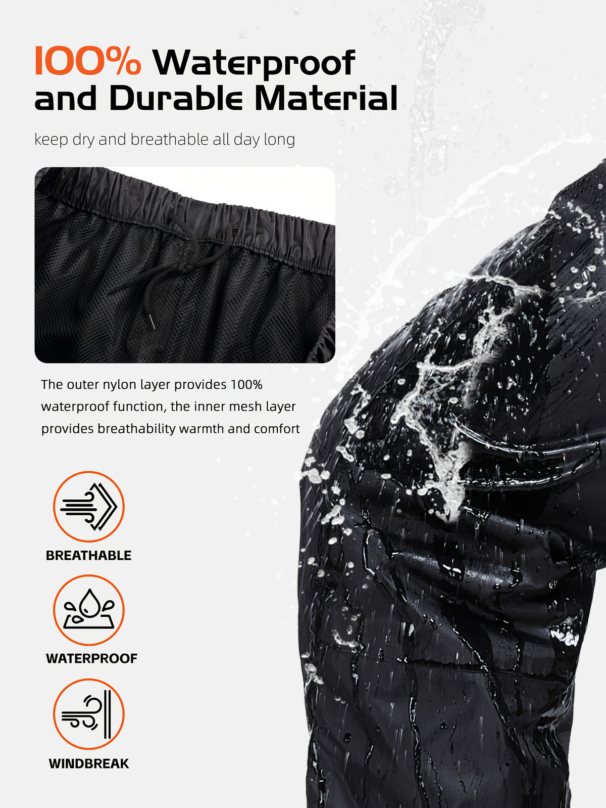 waterproof raincoat set mens windproof jacket pants