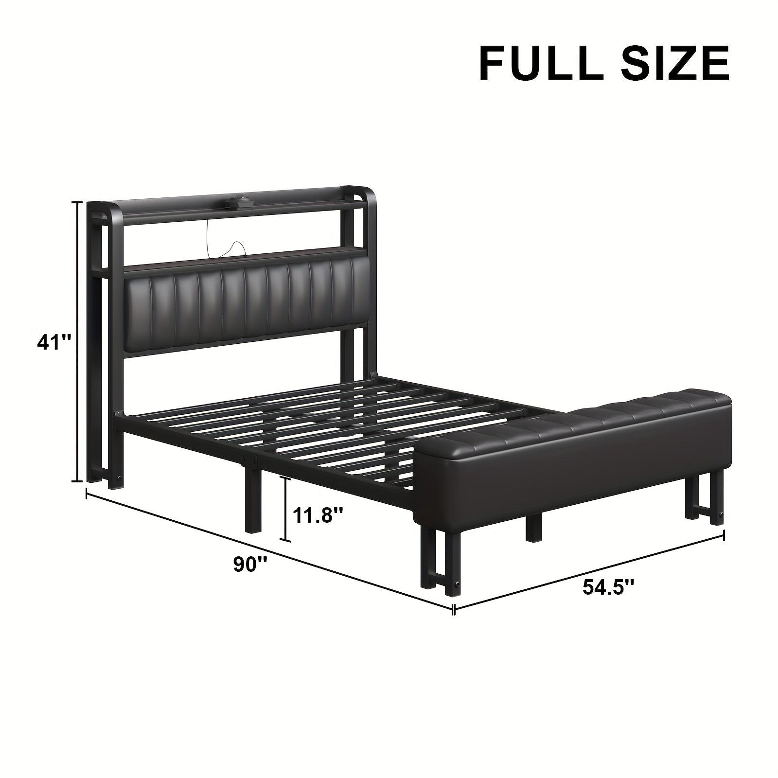 metal platform bed storage   upholstered headboard