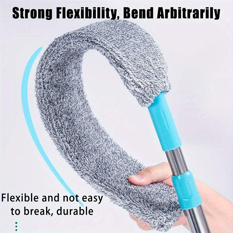 4pcs set 1pc rod 3pcs cloths adjustable long handle duster