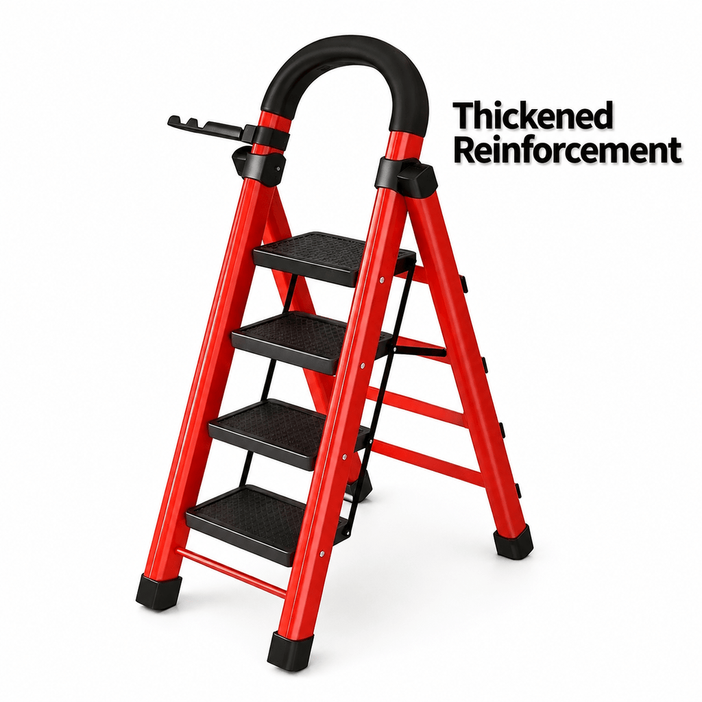 6/5/4/3 step ladder with anti-slip pedal - folding step stool with tool tray, 500lbs portable steel ladder for  , for home kitchen library office (6/5/4/3 steps) - vsyakui | High-quality & Affordable | Temu