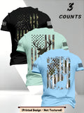 3 pc mens short sleeve t shirts american   250th