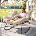 outdoor papasan rocking chair 450 lbs oversized comfy patio