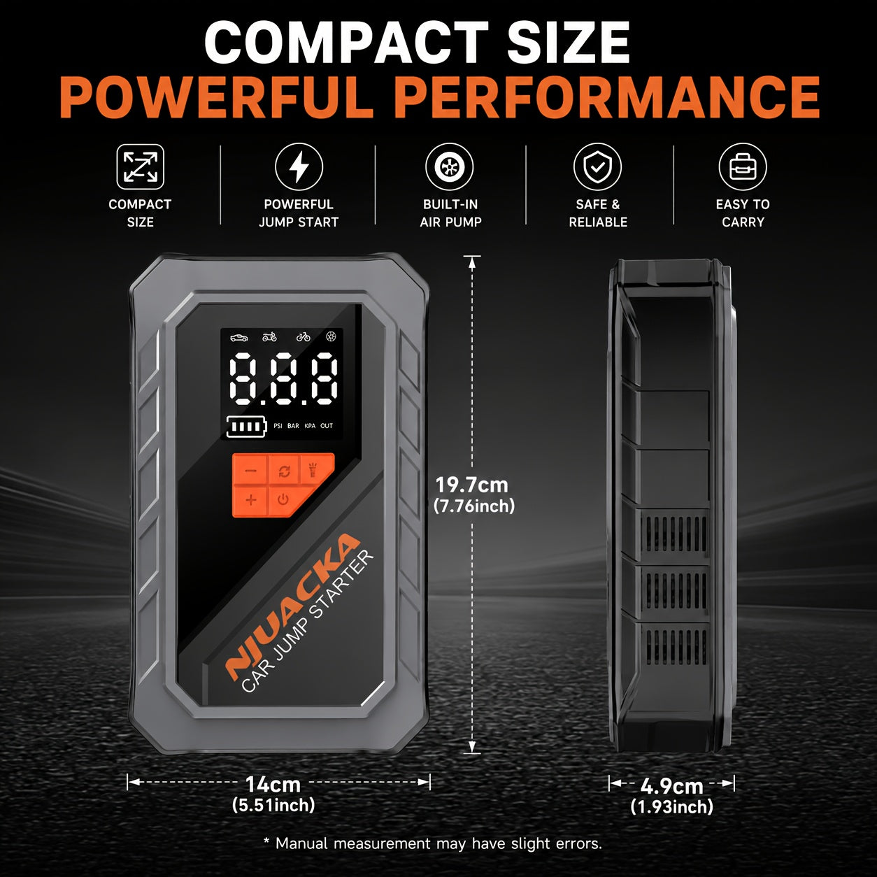 15000a 8 in 1 portable car jump starter air compressor 150