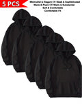 5pcs mens casual hooded sweatshirt set soft comfortable