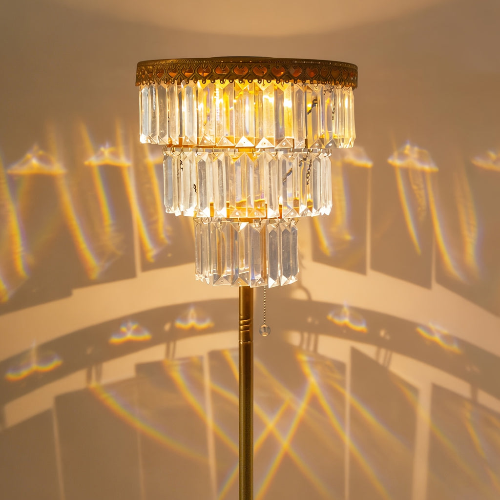 solar outdoor floor lamp 4ft crystal   waterproof