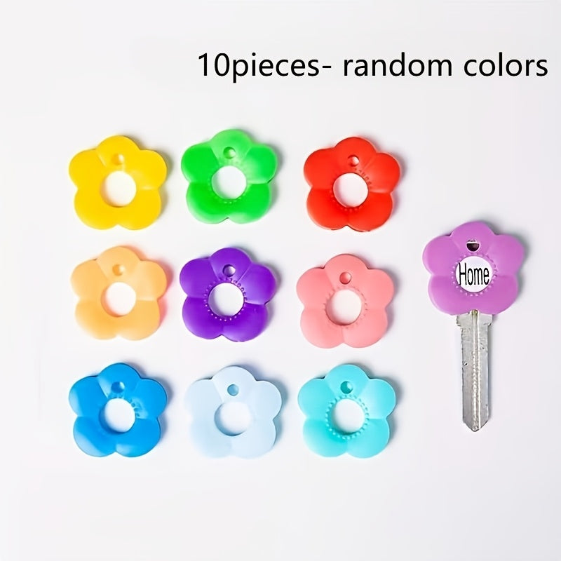 gift 5 piece   multi color flower shaped keycap set