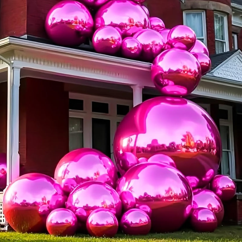 5pcs enormous rose red inflatable mirror 4d film balloon set