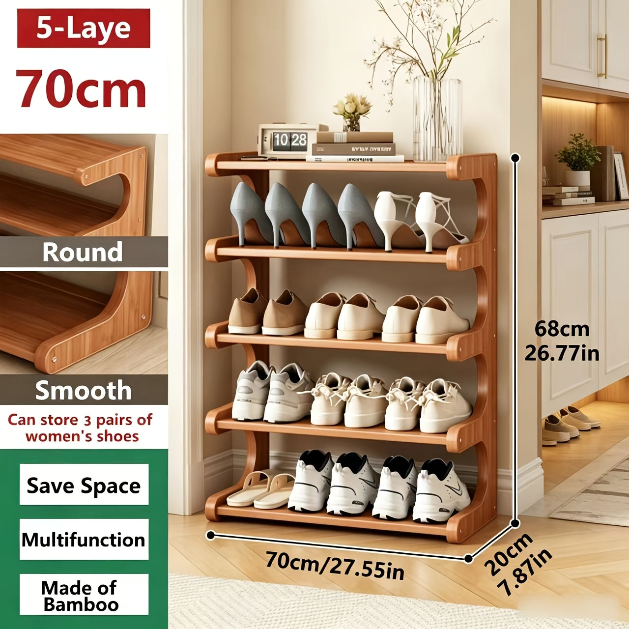 3 5 6 tier bamboo shoe rack bamboo shoe storage solution
