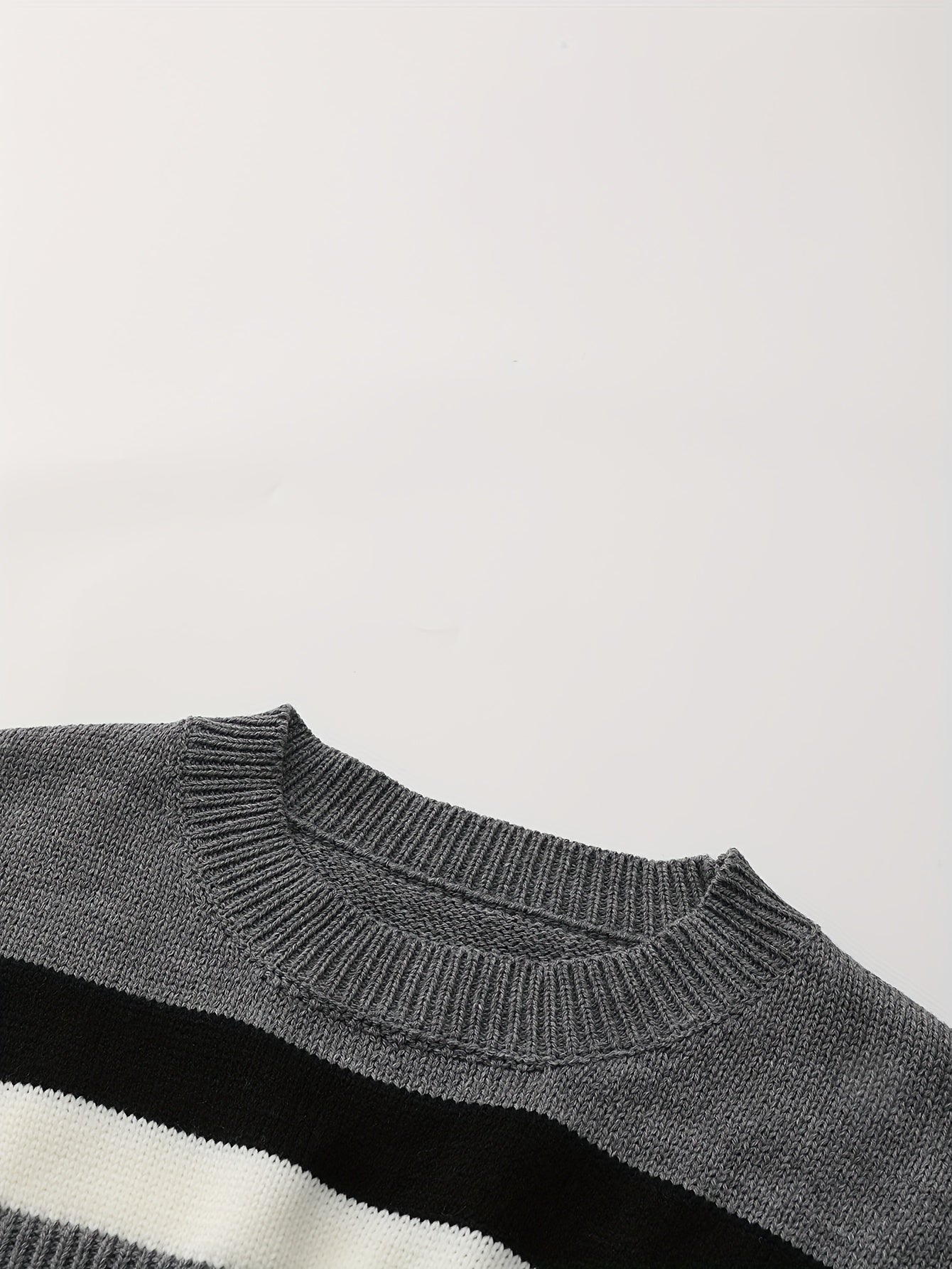 y2k oversized striped sweater relaxed fit short cropped