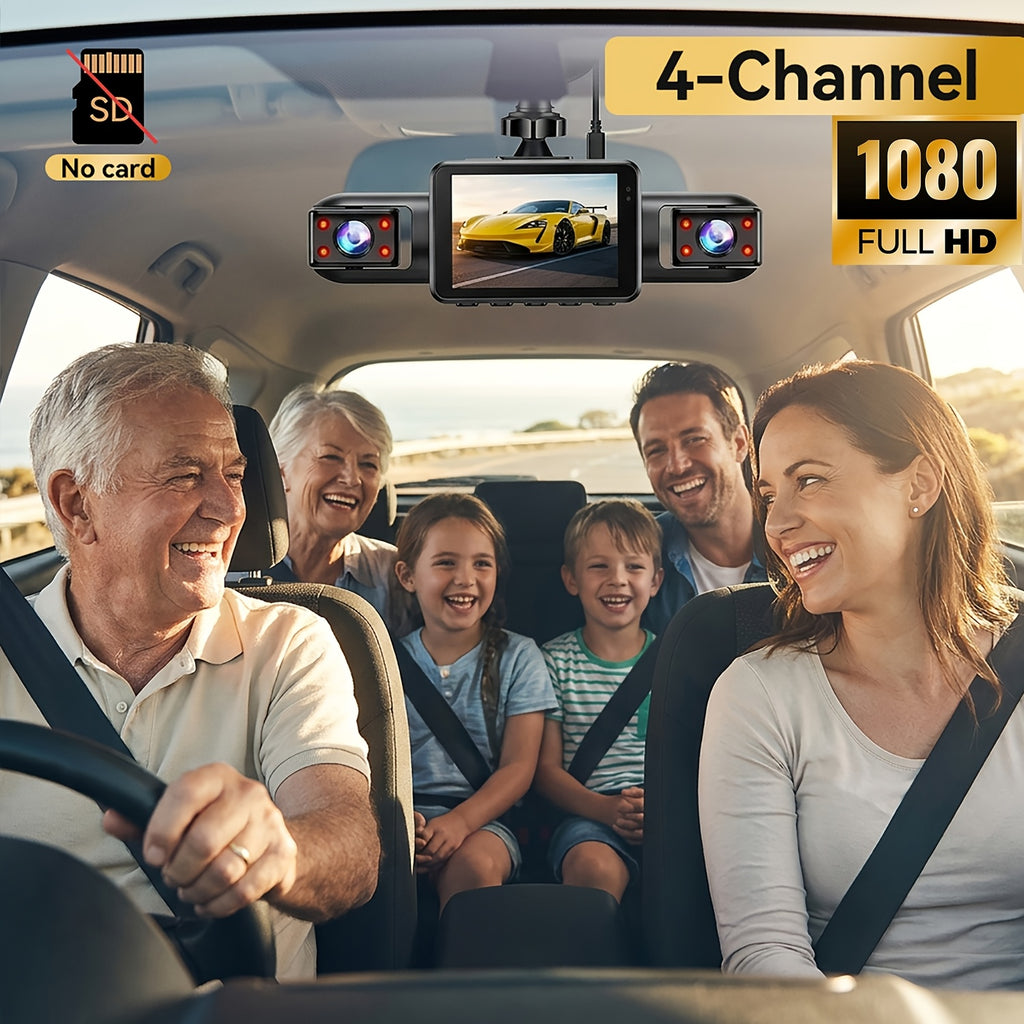 multi angle dash cam four lenses front rear   1080p