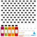 100pcs bulk 16oz clear reusable plastic juice bottles caps