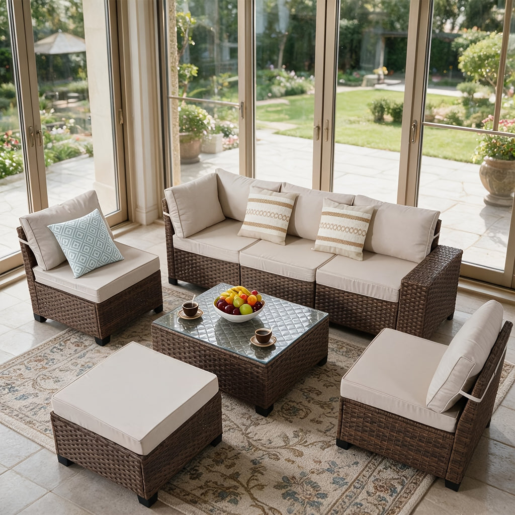 7pcs 5pcs outdoor patio furniture sectional sofa