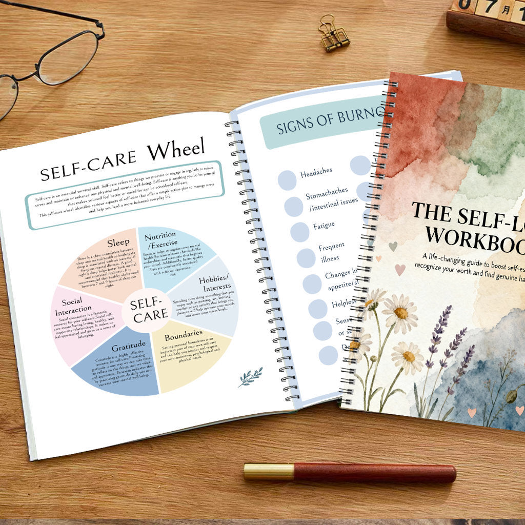 watercolor   heart cover self care workbook 70