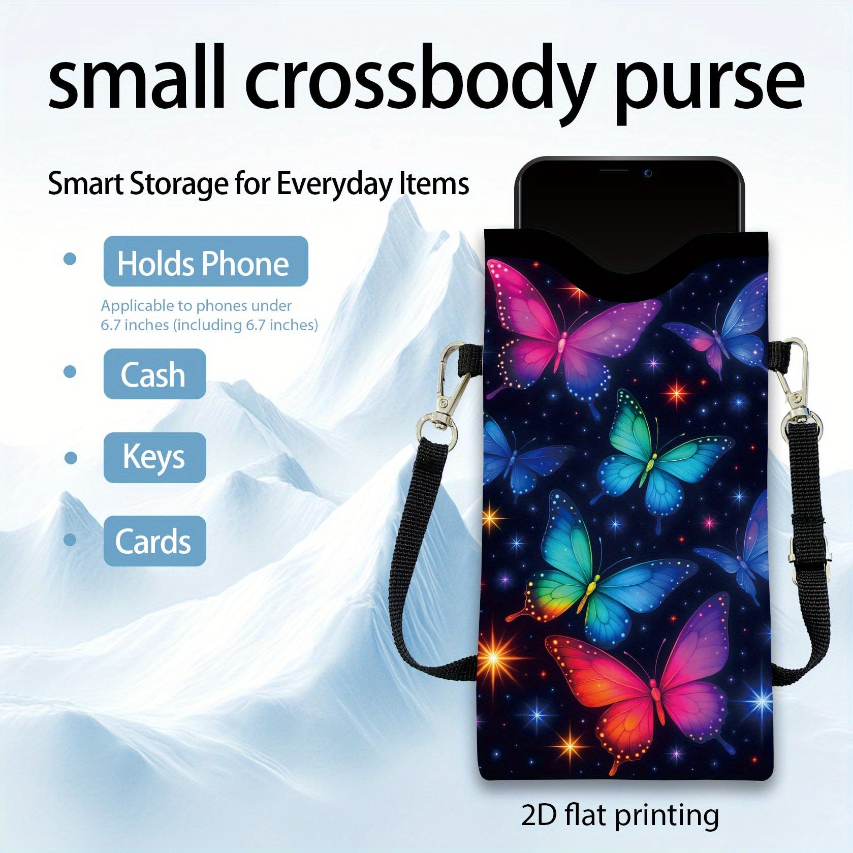 1pc   print phone vibrant 2d flat print sparkling