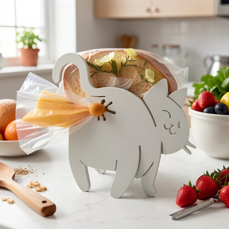 1pc 3d printed cat   bread clip 3d printed