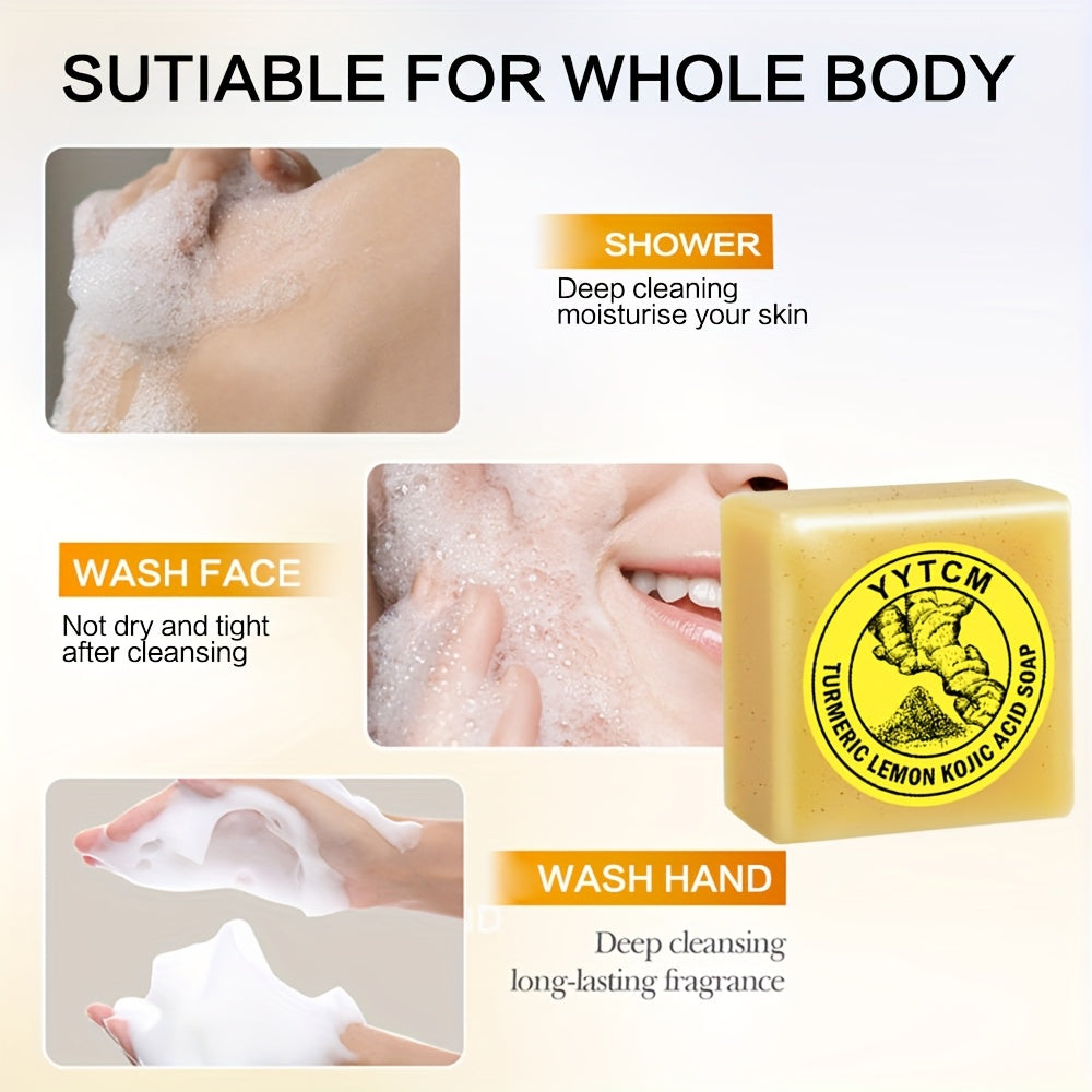 brightening exfoliating kojic acid turmeric lemon scrub bar