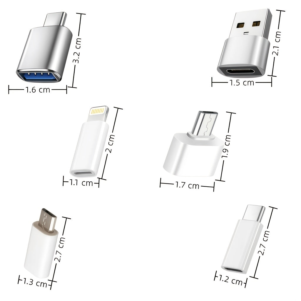 6 pack usb adapter set multi function usb 3 0 type c type c
