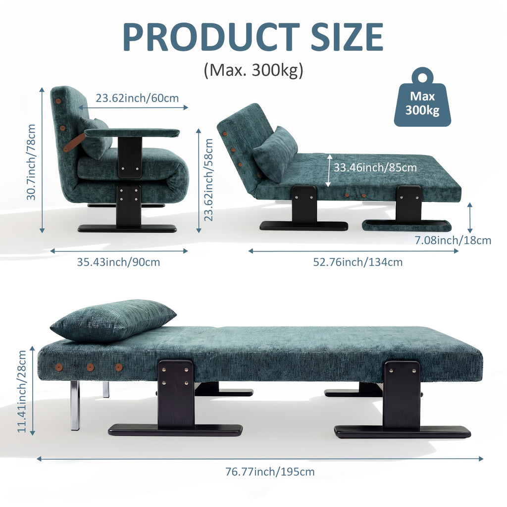 3 in 1 convertible sleeper chair bed   folding single