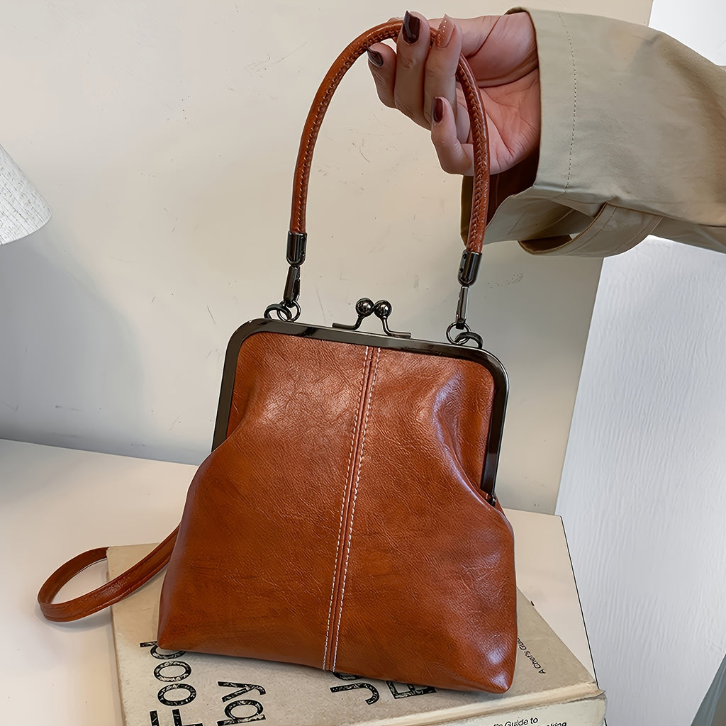 1 elegant faux leather crossbody bag suitable women vintage