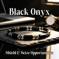 black onyx labradorite rectangular beaded bracelet