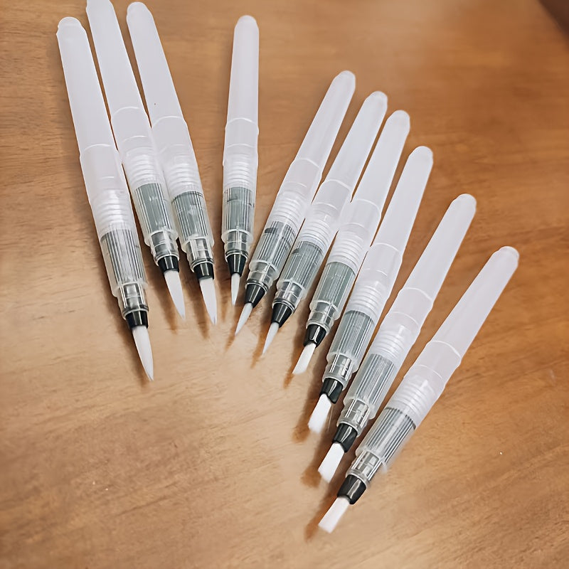 10 solid color watercolor pens filled brush heads pointed
