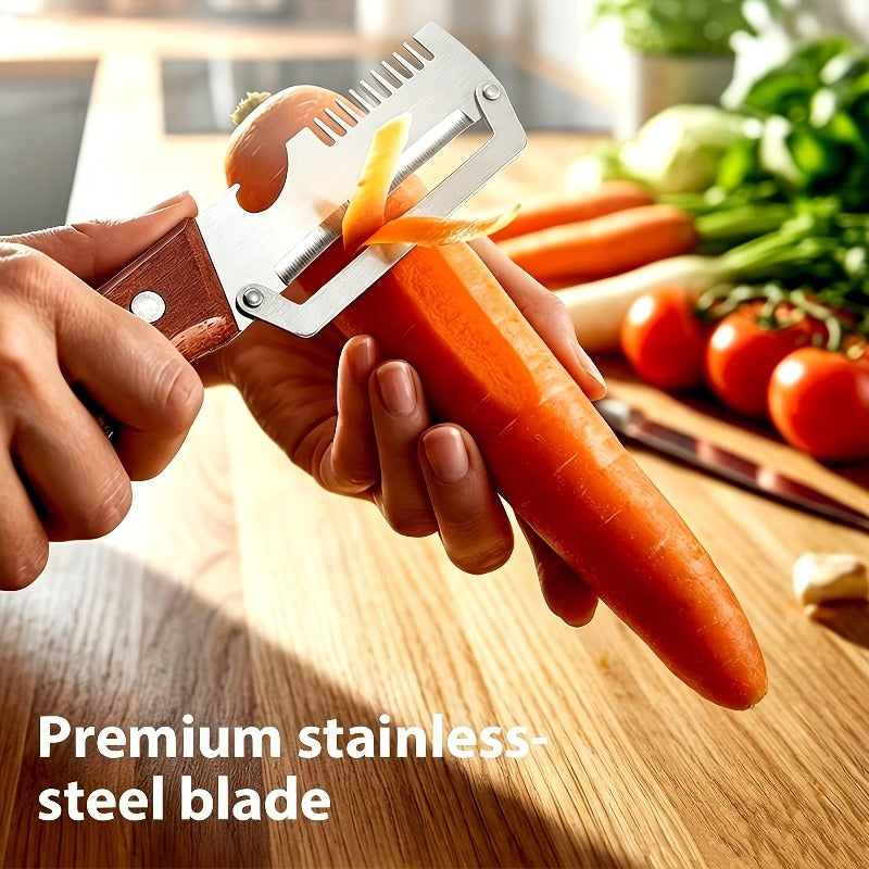 two piece heavy duty stainless steel peeler slicer set