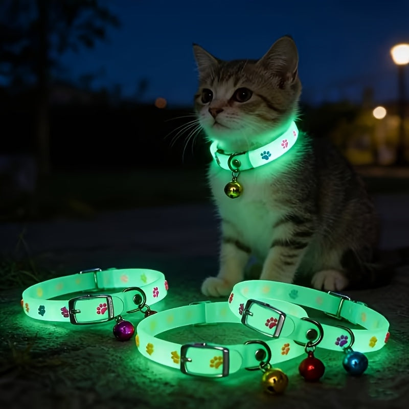 2pcs 1pc random color   collar bell luminous night