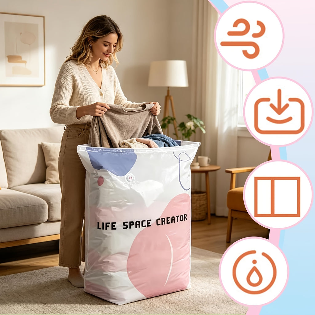 4pcs vacuum bag without pump no pump vacuum storage bags 3d
