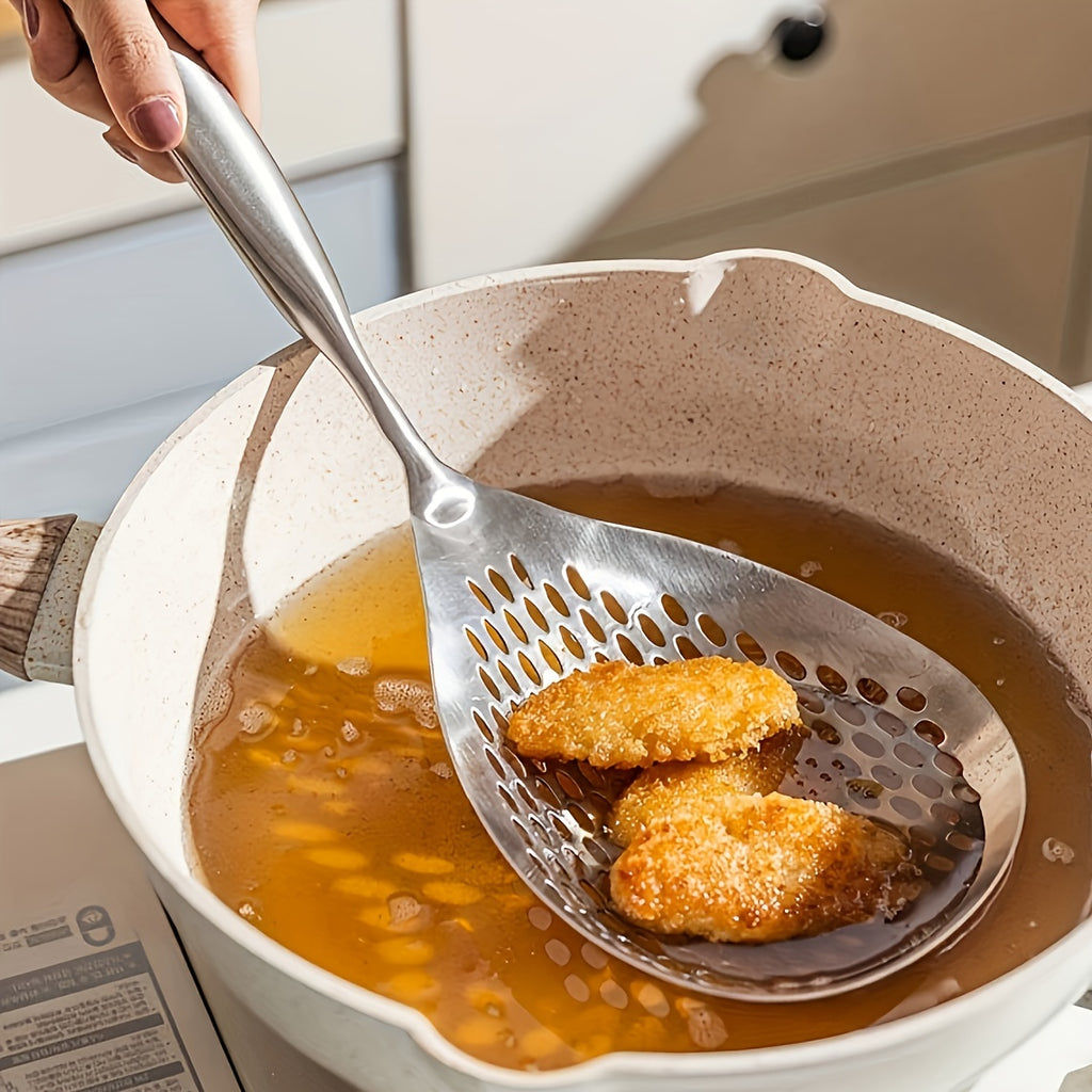 large stainless steel colander skimmer durable kitchen