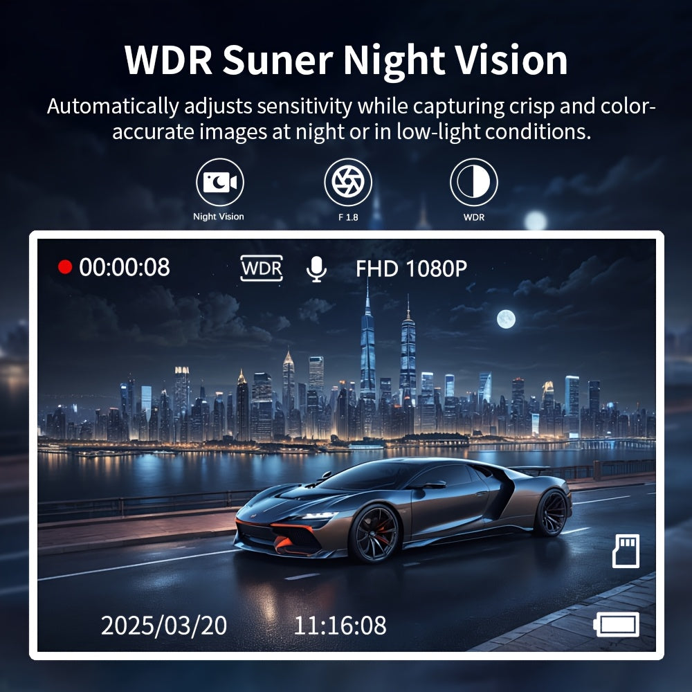360 panoramic car dash cam fhd 1080p 4   0