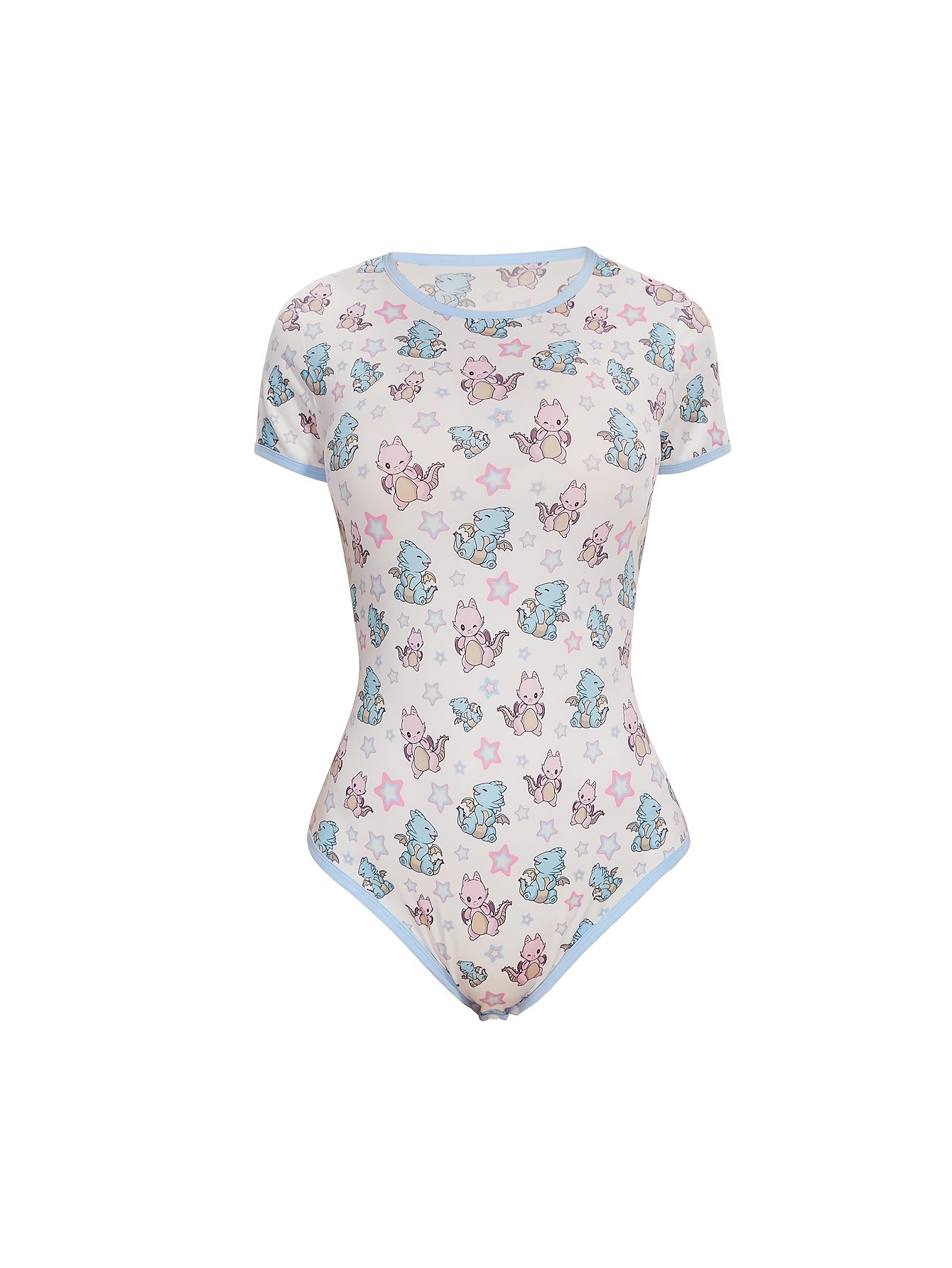 womens printed bodysuit spring summer short sleeve base