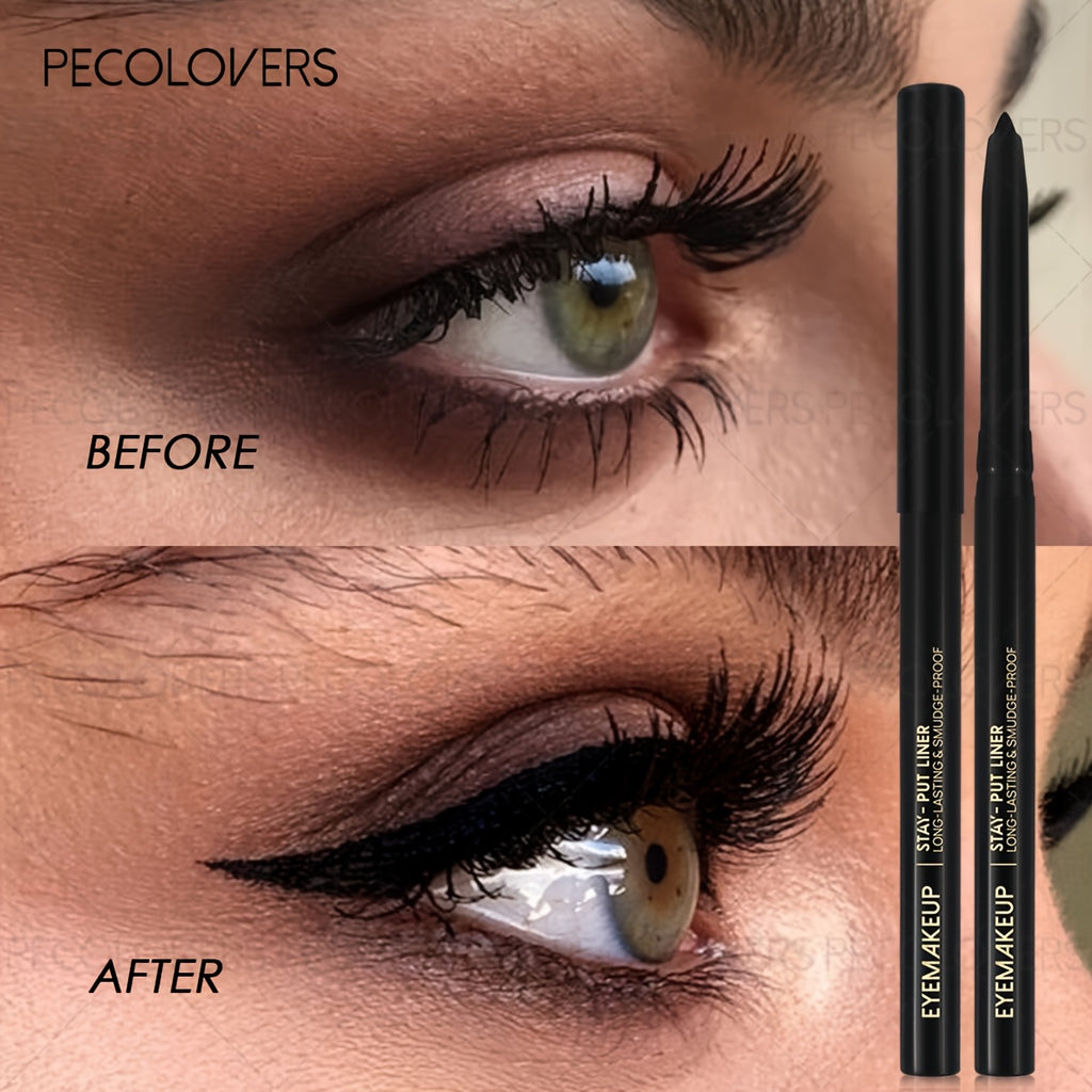 1pc waterproof sweatproof black eyeliner creamy texture long
