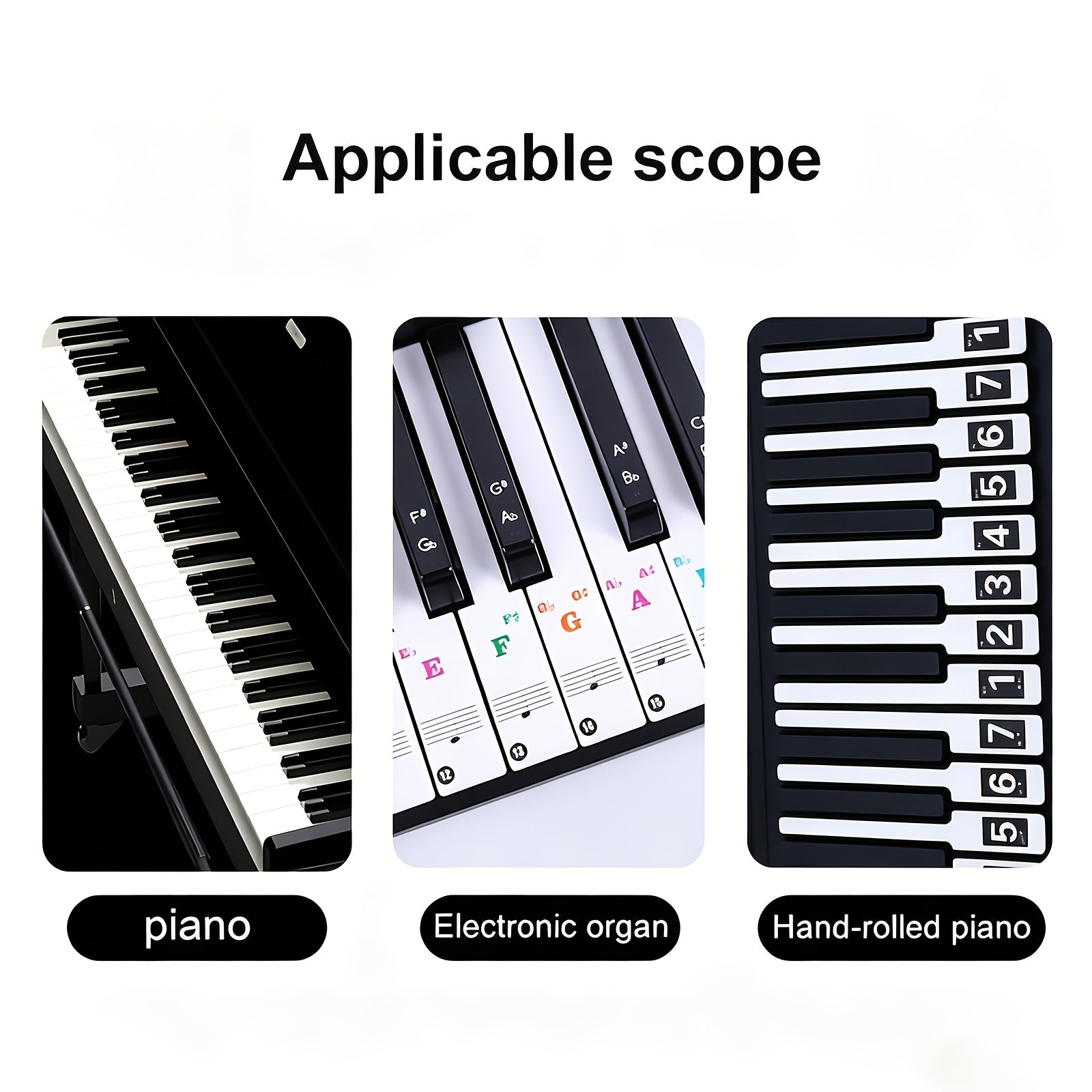 37 49 54 61 88 key piano keyboard stickers removable piano