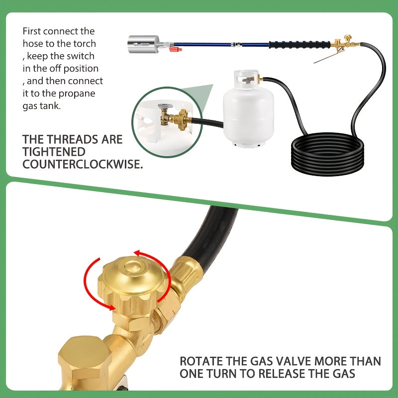 heavy duty propane torch   burner kit long handle hose