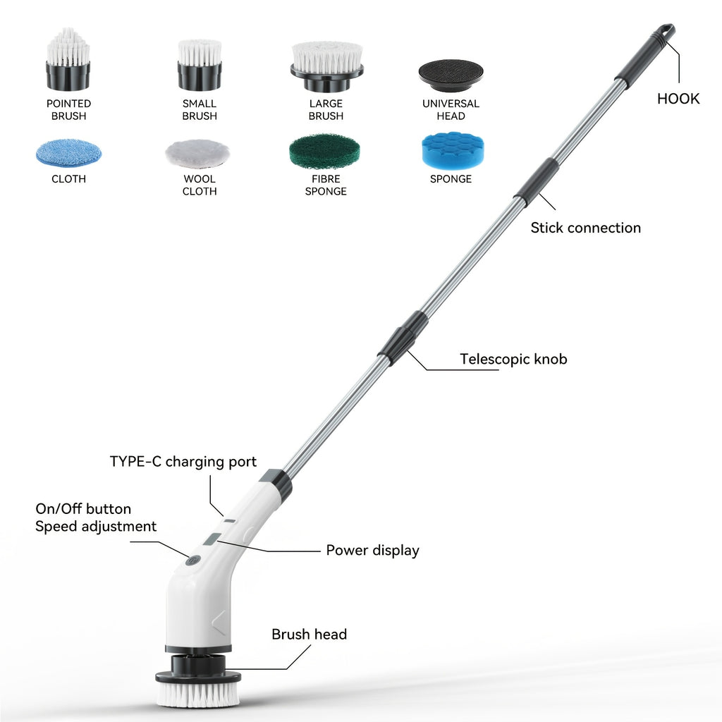 2026 new multifunctional electric cleaning brush telescopic