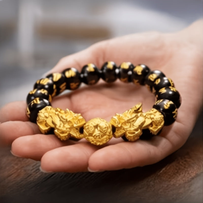 shui obsidian double pixiu bracelet