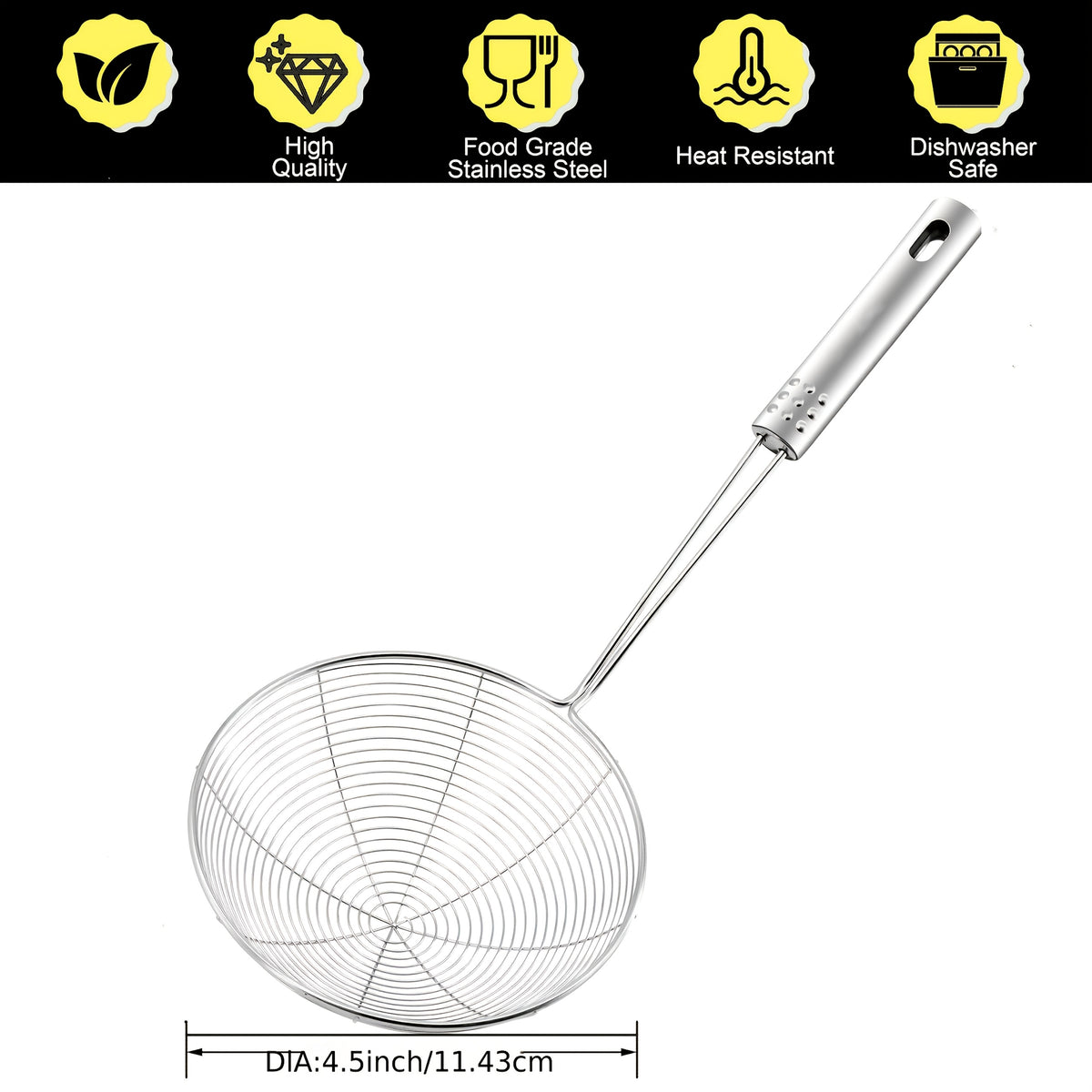1 stainless steel   web design strainer spoon