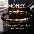 african agate tigers eye obsidian bead   bracelet