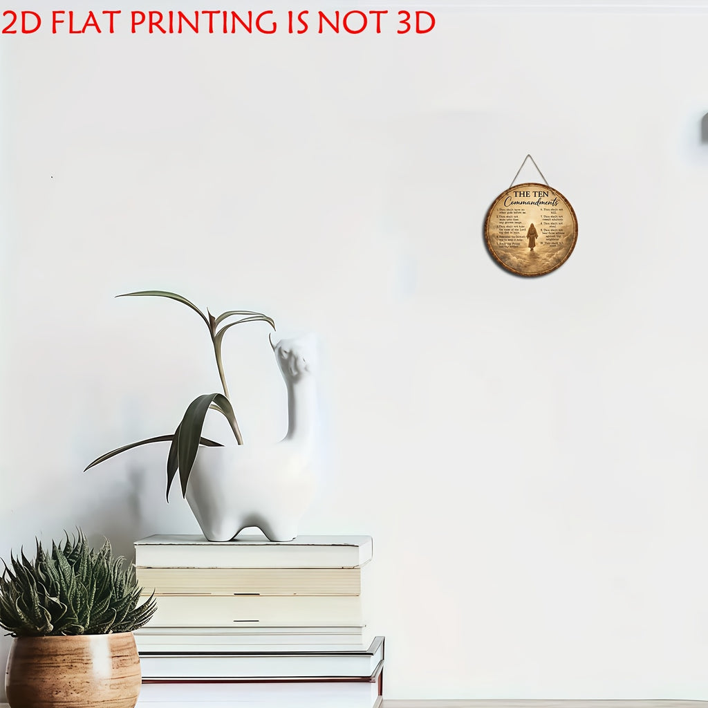 2d flat wooden decorative sign plaque 1pc ten