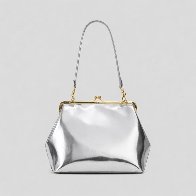 luxury inspired niche design large clasp closure clutch bag